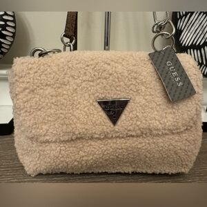 SOLD GUESS Cream Sherpa Crossbody Bag